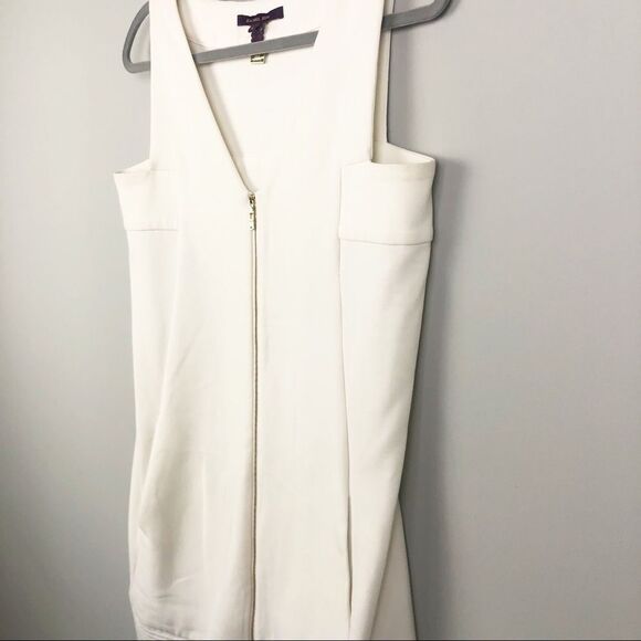 RACHEL ROY | Creamy White Zip Front Mini Dress 4 - Picture 4 of 11